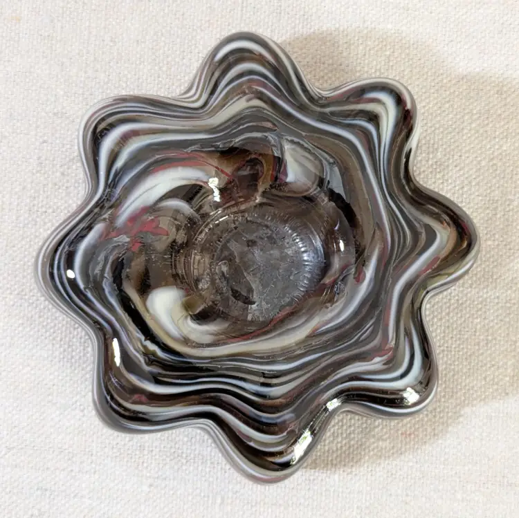 Floral Shaped Art Glass Candle Holder by Studio Glass Company