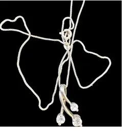 Vintage 3 Stone Topaz Sterling Silver Pendant On 18” Sterling Chain Necklace