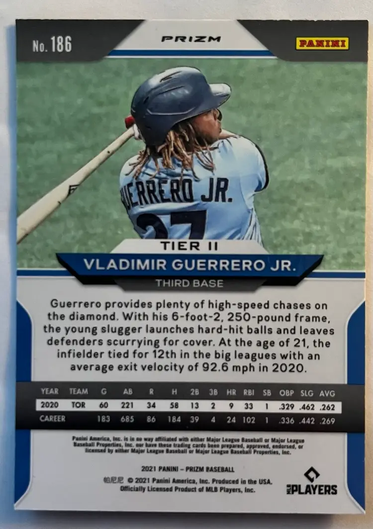 2021 Panini Prizm Vladimir Guerrero Jr. Purple Tier II