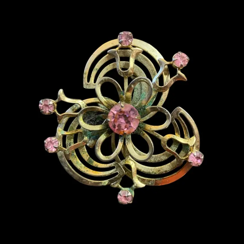Swirl Brooch Some Damage, Needs Cleaned 2” X 2”