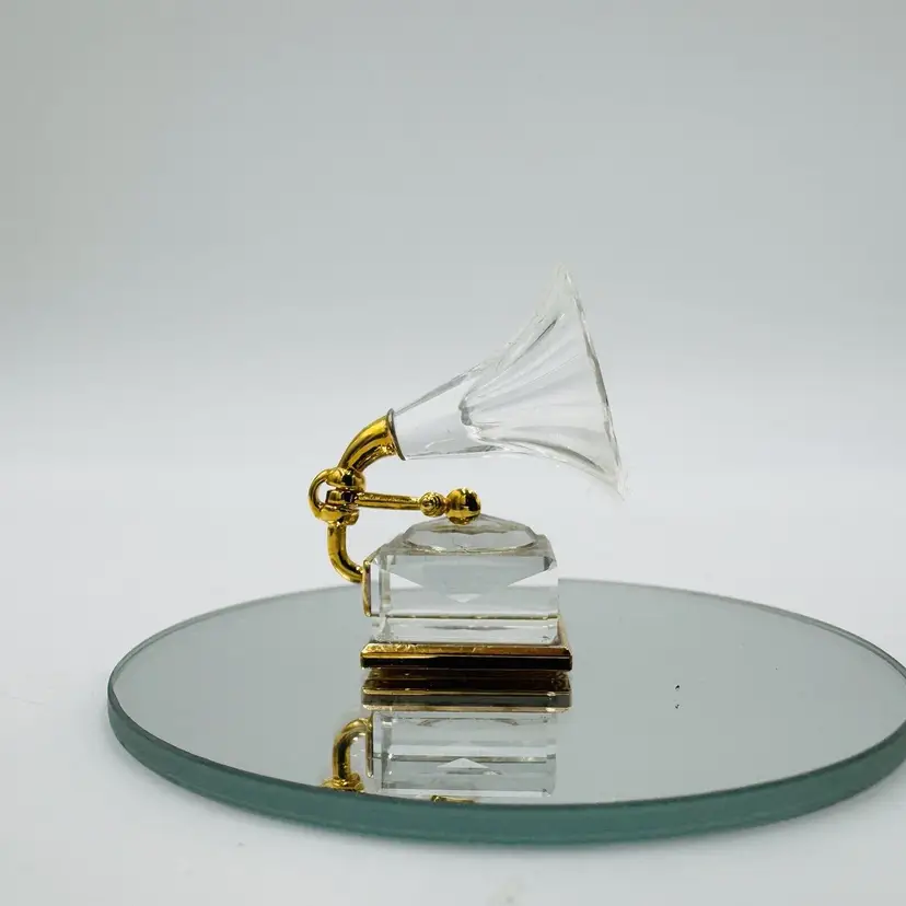 Swarovski Crystal Austria Memories OLD PHONOGRAPH Gold Accents Retired