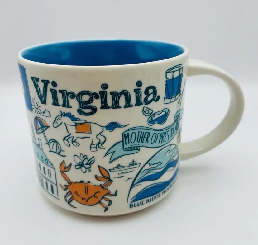 Starbucks Ceramic Coffee/Tea Mug, VIRGINIA, Been There Series, Dated 2018