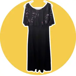 70s Dark Leaf Maxi dress