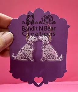 #01 Acrylic Laser Cut and Engraved Dog Dangle Earrings