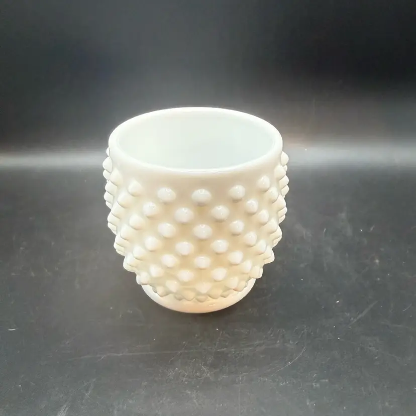 Fenton Milk Glass Hobnail Condiment Pot