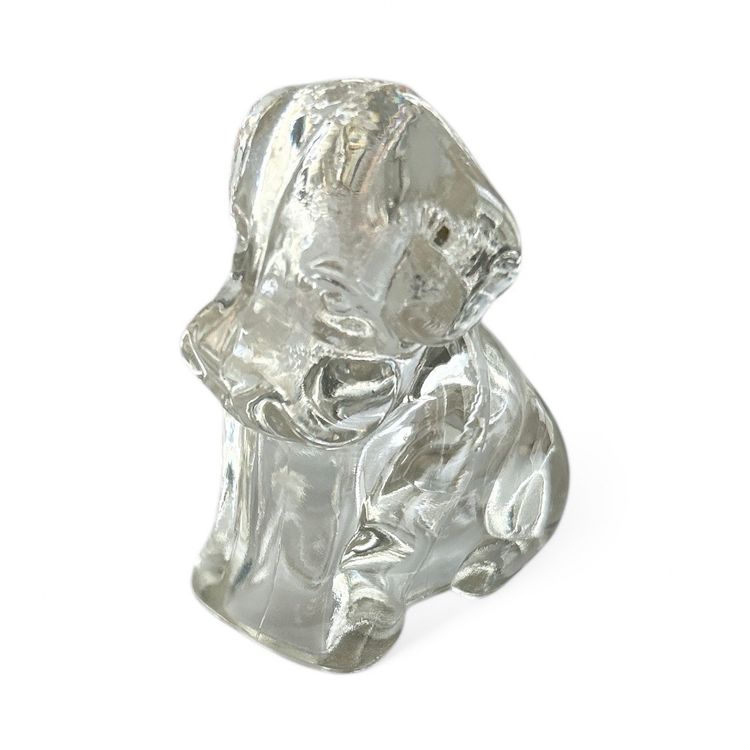 Vintage Federal Pressed Clear Glass Mopey Dog Candy Dispenser Figurine