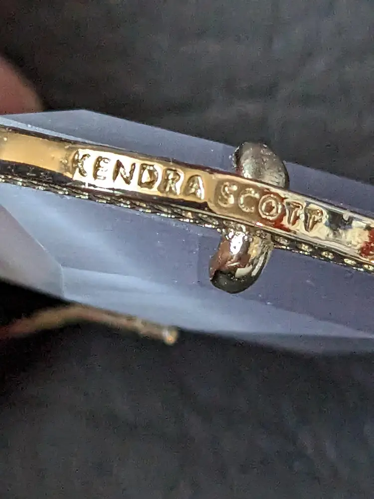 Kendra Scott Kirsten Slate Cats Eye Gold Tone Drop Earrings Pierced