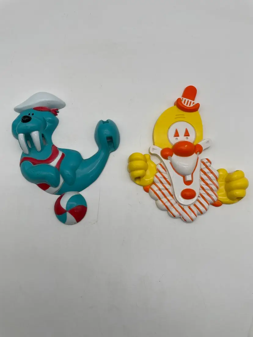 Vintage Avon Foodie The Clown Toothbrush Holder & Wally The Walrus Tooth Holder