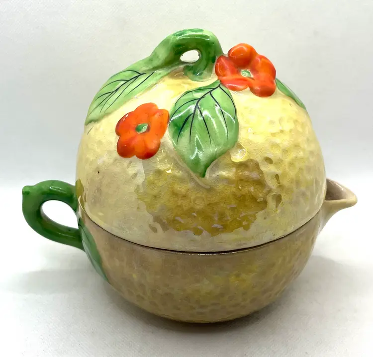 Vintage Hand Painted Lemon Juicer Reamer Pitcher Clown Insert Made In Japan