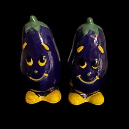 Vintage Japan Anthropomorphic Eggplants Shaker Set