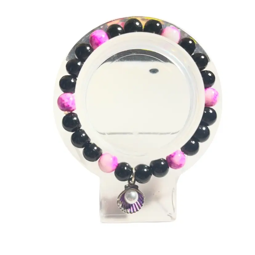 Stretchy Bracelet With Sea shell with pearl Charm