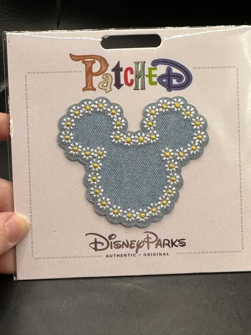 Disney Parks Patched Authentic Original Removeable Minnie Mouse Ears Denim Patch