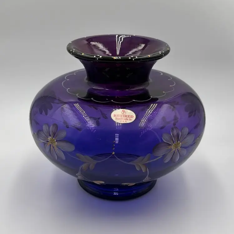 Fenton Royal Purple Colonial Scroll Vase, Historic Collection