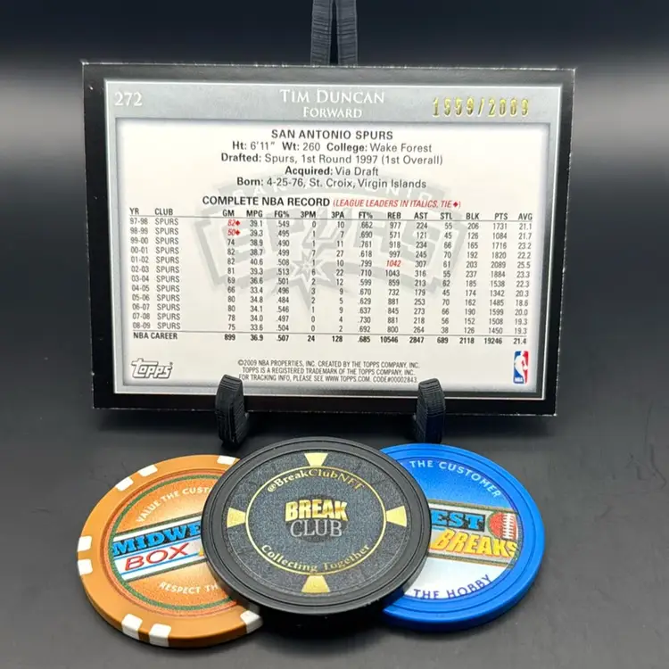 Tim Duncan Gold 1559/2009 2009 Topps San Antonio Spurs