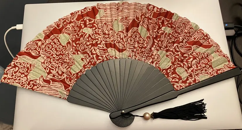 Artisan Handcrafted Silk Batik Fan Indonesia