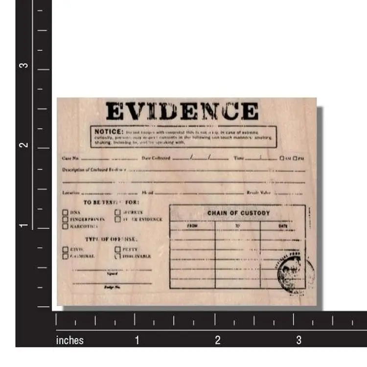 Evidence Label Background Rubber Stamp - Mixed Media, Collage, Art, Junk Journal