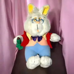 VTG Sears Disney Alice Wonderland White Rabbit Plush Umbrella Wire Glasses