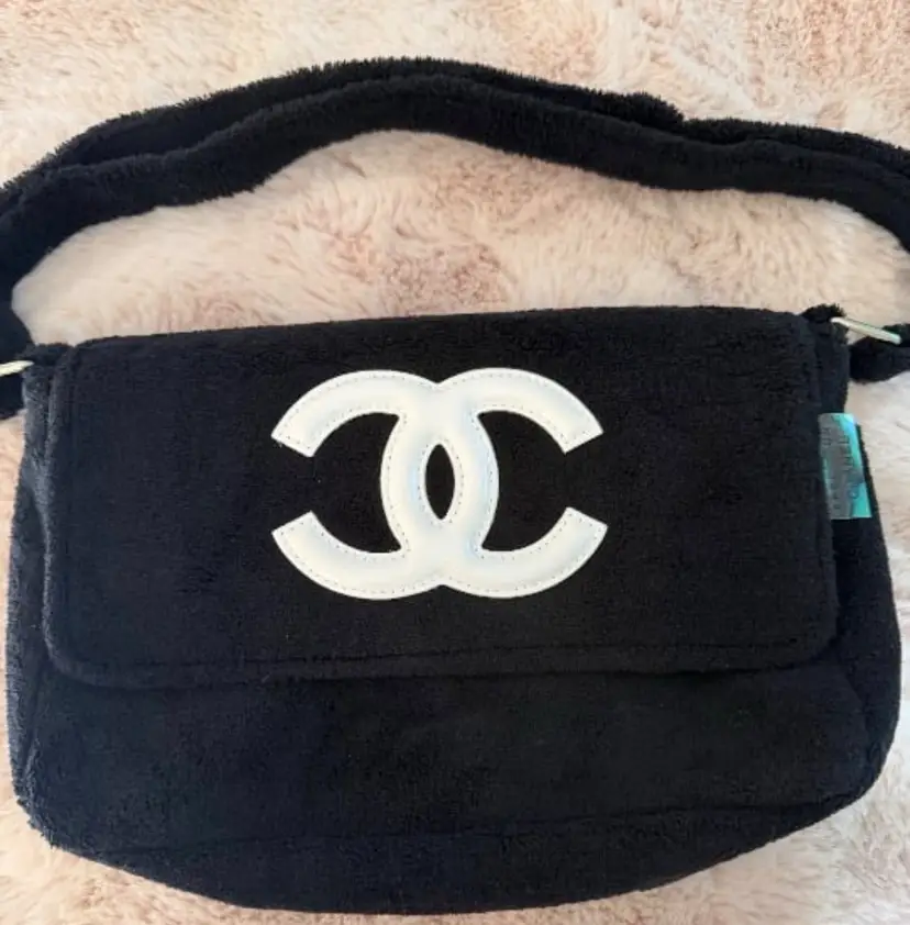 New| VIP Chanel Black on White Precision Shoulder/Crossbody Bag
