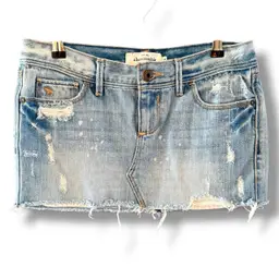Y2K Ambercrombie New York Distressed Denim Mini Skirt Girls Sz. 14