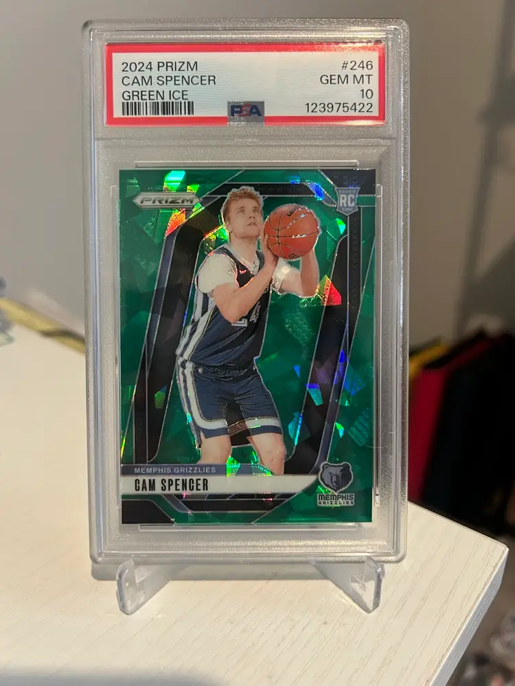 2024 Panini Prizm Cam Spencer Rookie Green Ice Prizm PSA 10 Card No. 246
