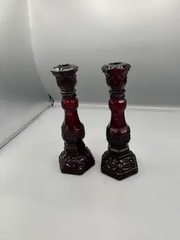 Avon Cape Cod Ruby candlesticks
