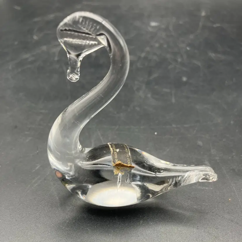 BIN - VTG Polish Lead Crystal Swan 3”