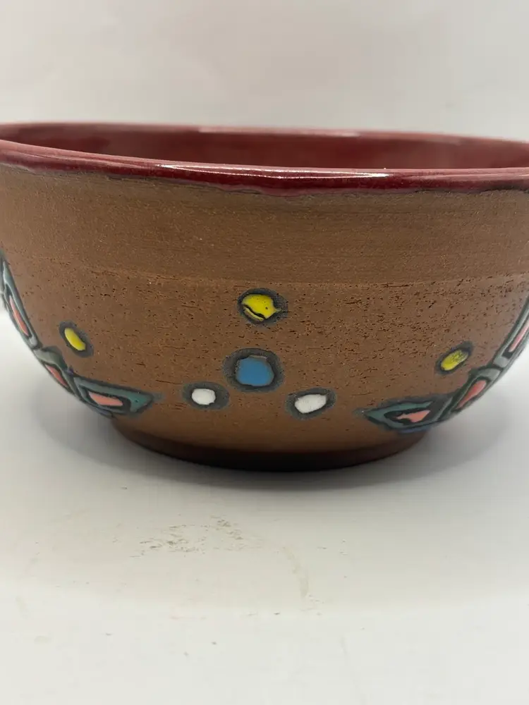 Ann Wrzosek-Manor  Terracotta Serving Bowl 6” Hand Painted