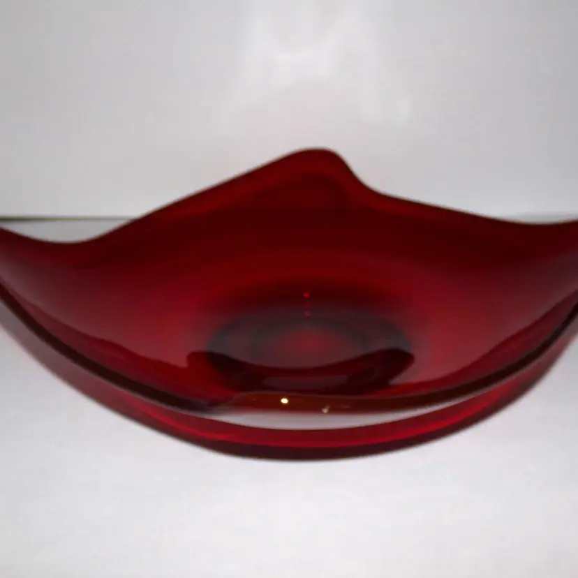 Vintage MCM Viking Glass EPIC RUBY Oblong Bowl