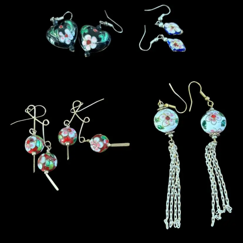 Cloisonné Earring Lot