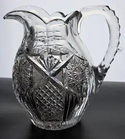 American Brilliant cut glass Libbey pitcher