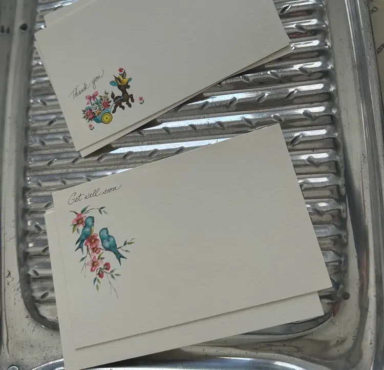 Vintage Birthday Greeting Post Cards 24 Post A Note W Box