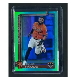 2025 Topps #527 SN #/99 Heliot Ramos Green Rainbow Foil San Francisco Giants