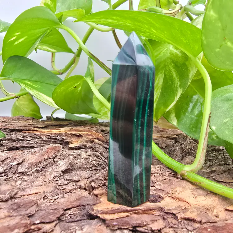 Malachite Tower ~ Polished Crystals