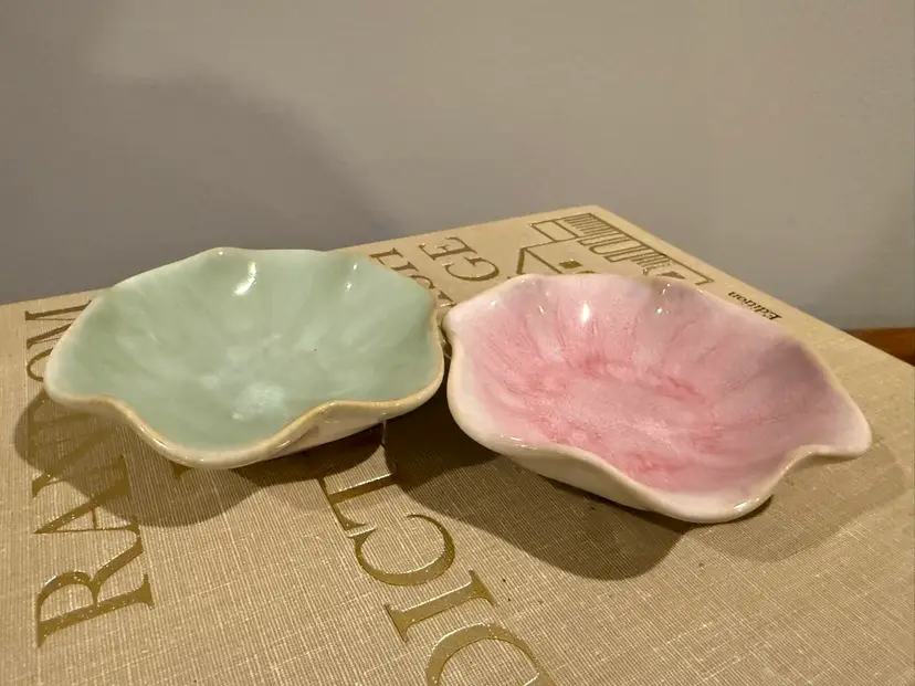 2 Pcs Lotus Leaf Jewelry Trinket Dish