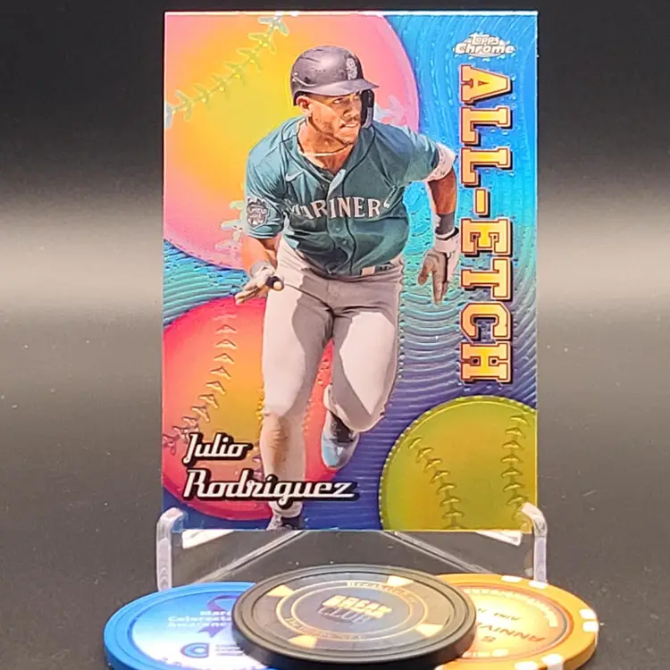Julio Rodriguez 2024 Topps Chrome All-Etch Insert Card #CAE-7 - Seattle Mariners Baseball Card
