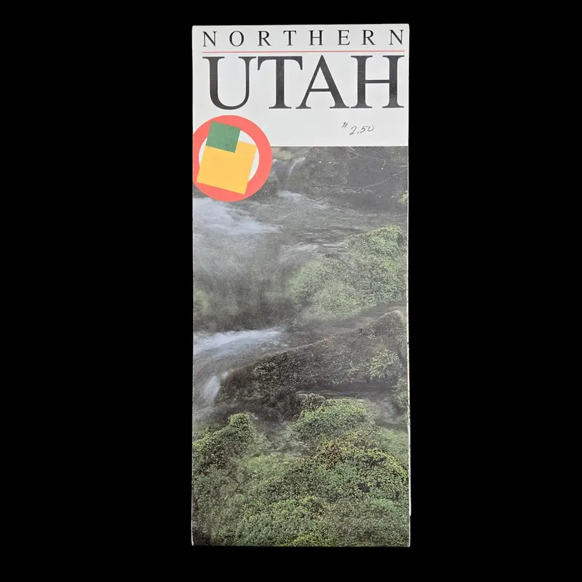 NORTHERN UTAH Illustrated Map 30" x 29 " Vintage historical travel map camp, hike