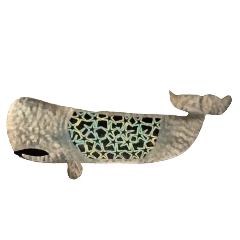 Fun Metal Decor Sperm Whale With Open Stars