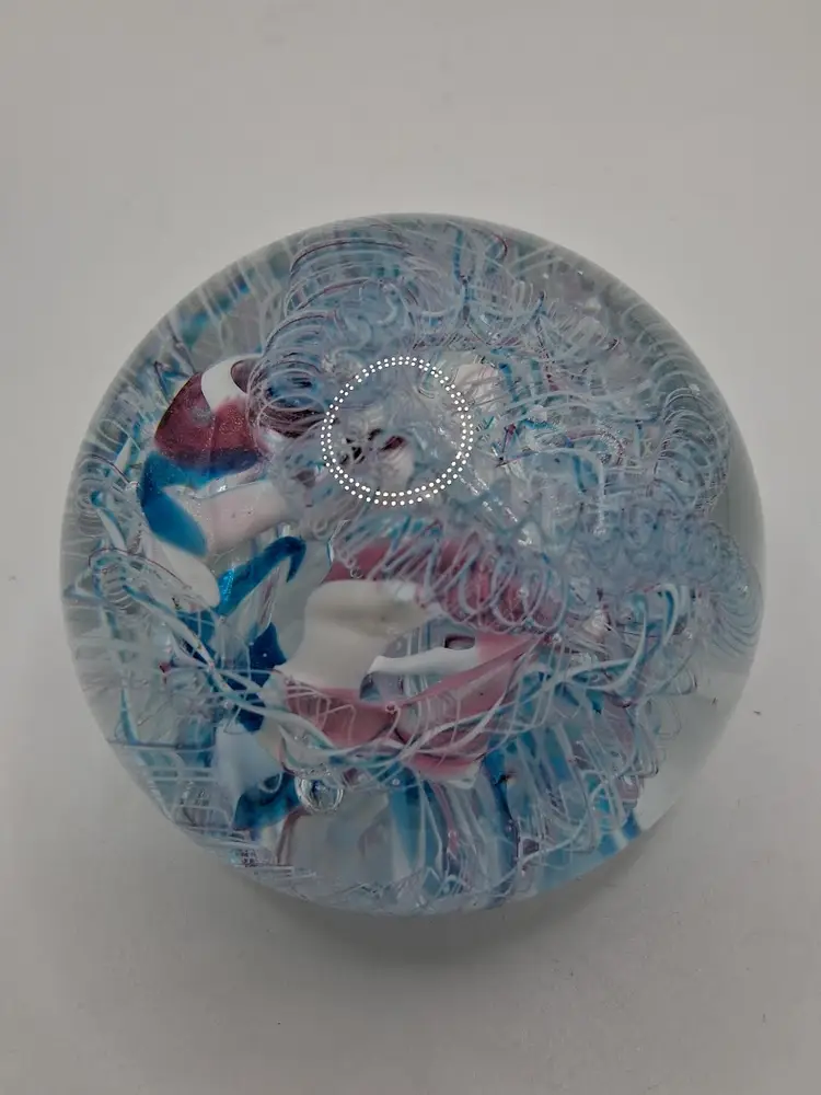 Vintage Gorgeous Signed KARG Ribbons/Springs Art Glass Paperweight