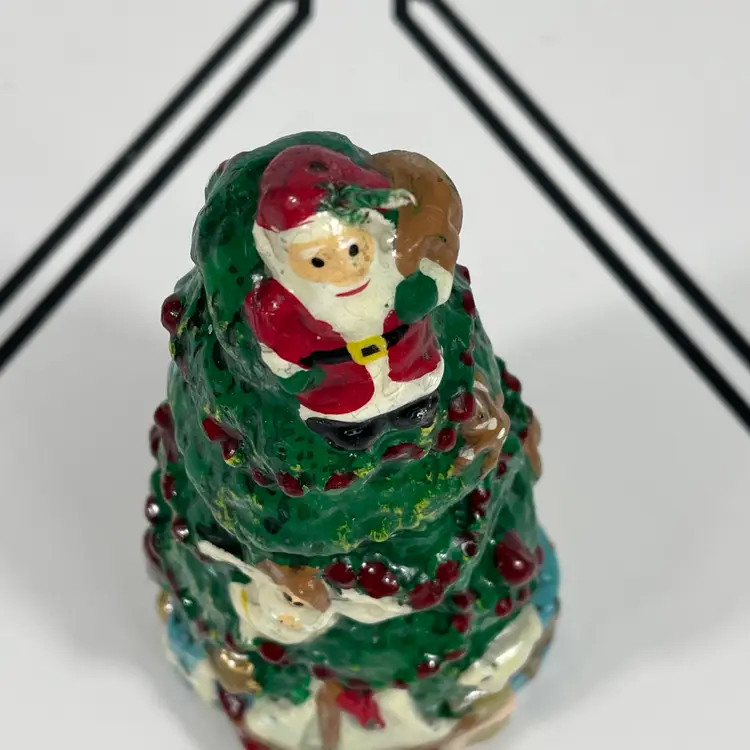 Vintage Santa Christmas Tree Candle Holiday Decor Figurine 6.5" Tall