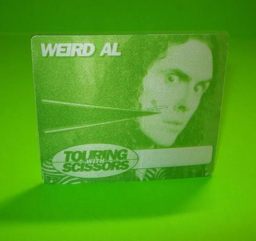 Weird Al Backstage Pass Running with Scissors Concert Tour Original 1999 Promo