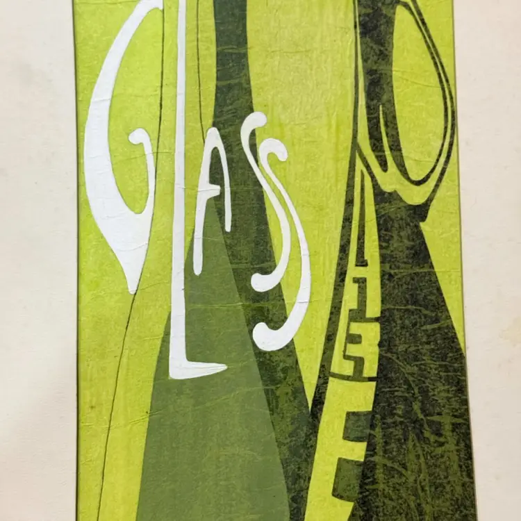 GLASS WARE Graphic Poster Signed Mix Media Glass Vase