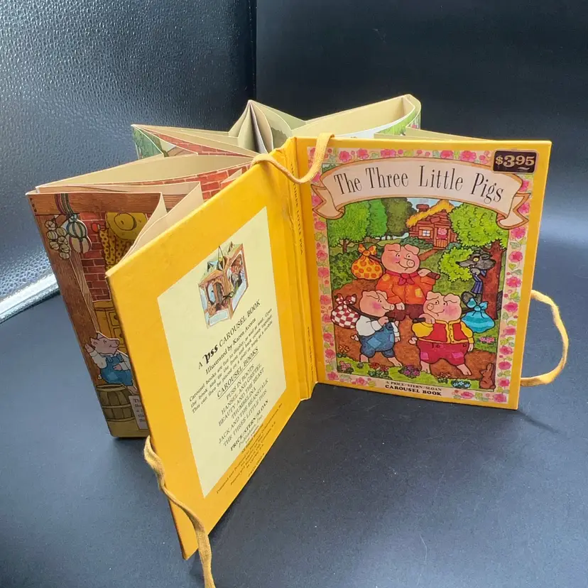 VTG 1976 The Three Little Pigs Price Stern Sloan Carousel Book HC Karen Acosta EUC