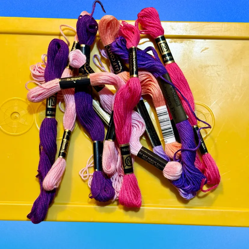 #33 Lot/13 Skeins Bundled Pinks & Purples Embroidery Cross Stitch Floss
