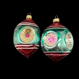 VTG West Germany 1950s/1960s Pink Teal 4” Mercury Glass *read