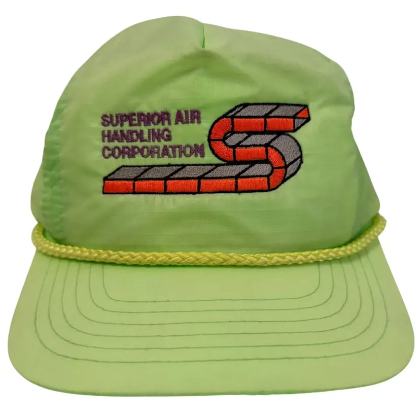 Vintage 1990’s Neon Green Superior Air Handling Corp Block Logo Snapback by DAH