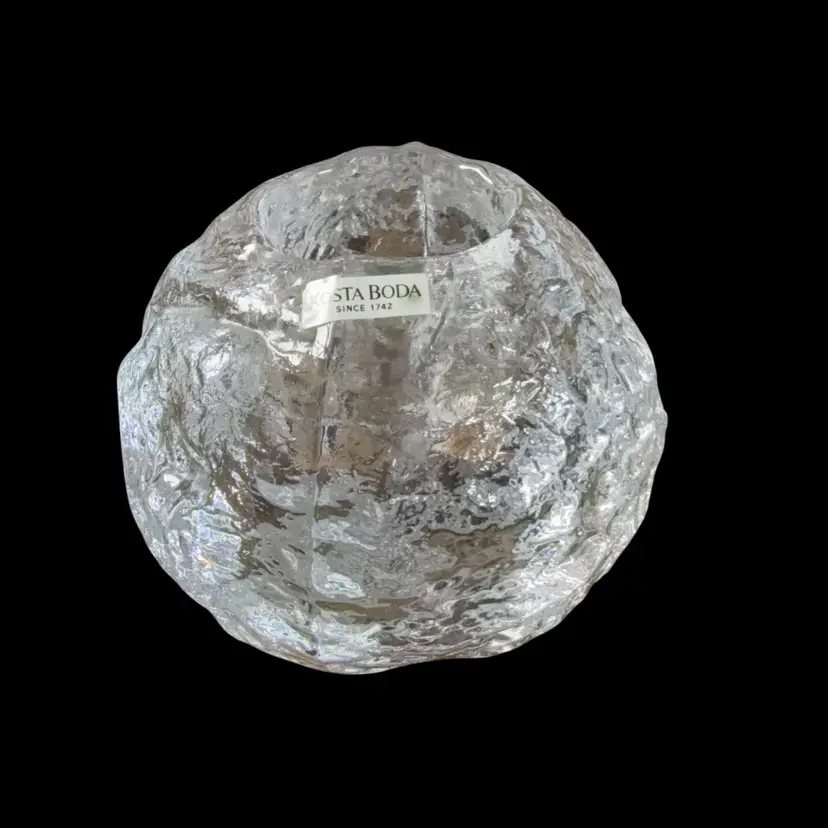 Large 4” Kosta Boda Snowball Votive Holder