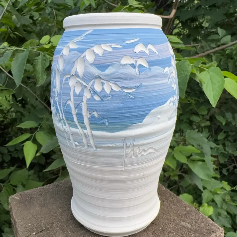 Artist Signed Seagrass Vase