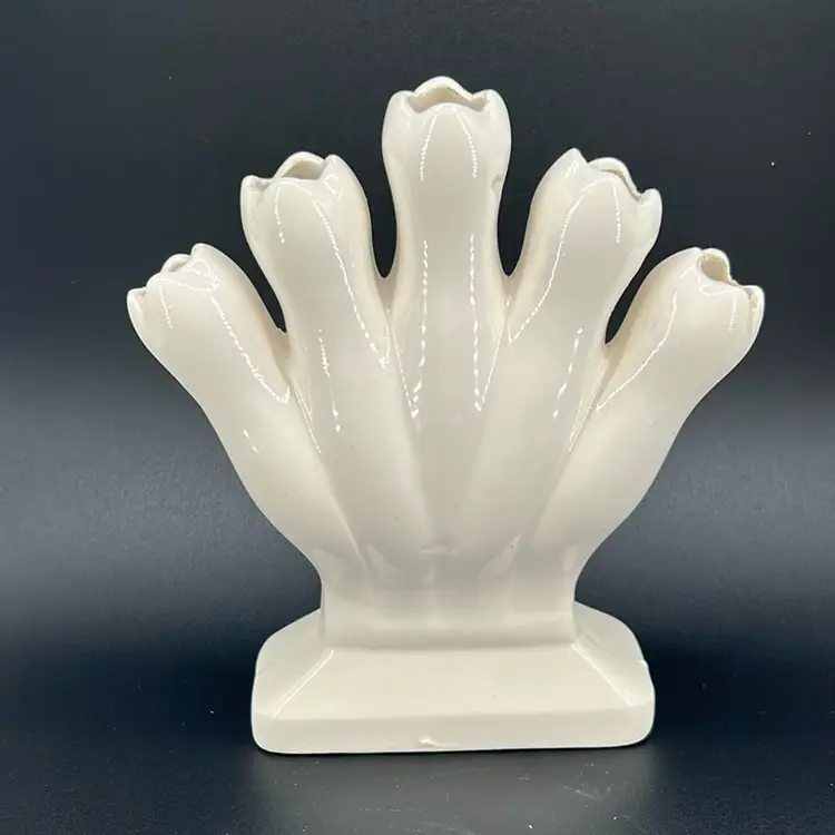Vintage LEART 5-Finger Vase, Tulip Design