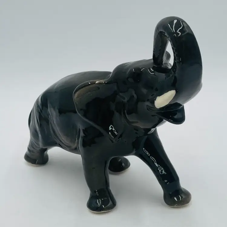Large Ceramic Lucky Trunk Up Elephant