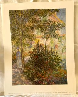 Art Print Of Camille Monet in the Garden at the House in Argenteuil by Claude Monet